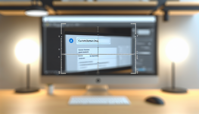 **alt_text:** A sleek workspace highlights the benefits of custom domain emails for professional success.