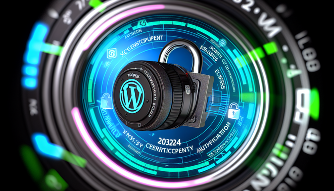 alt_text: Cover for "SSL for WordPress 2025" featuring a secure padlock, modern design, and tech graphics.