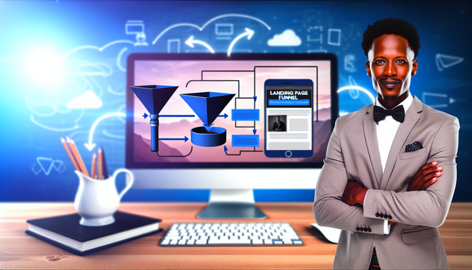 alt_text: Engaging eBook cover for a guide on creating free landing page funnels with GoHighLevel.