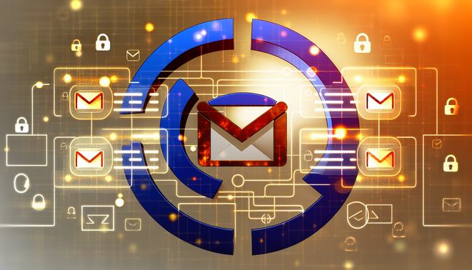 alt_text: A guide cover showcasing email integration with Gmail and cPanel, featuring modern design elements.