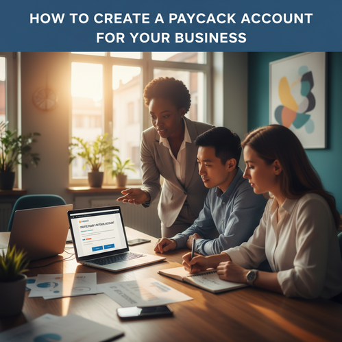 Diverse team collaborating in a modern office, focusing on Paystack registration.